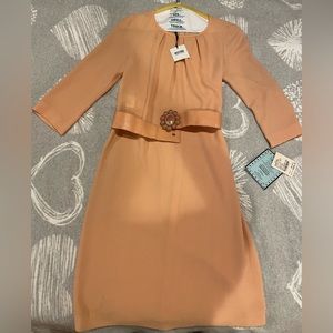 Moschino Cheap Chic apricot color cocktail dress with buckle, size 40/6.